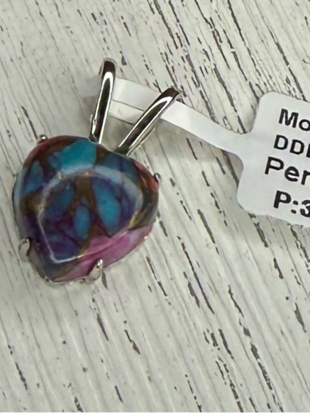 Genuine Mohave Oyster Heart Pendant